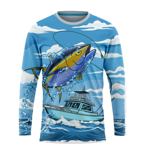 Camiseta de Pesca de Manga Larga Sublimada con Protección Solar UPF 50, Transpirable, 100% Poliéster, con Logotipo Personalizado, Nueva Llegada - Product Image 4