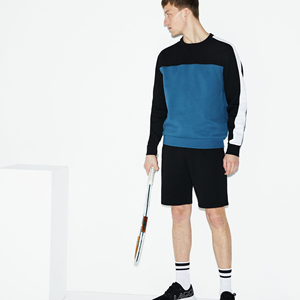 Sweat-shirt à col rond pour homme, bleu, noir et blanc, coupe classique, tricoté, en tissu FRENCH TERRY, pour l'automne - Product Image 2
