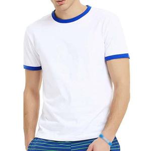 T-shirts personnalisés pour hommes en gros, 100 % coton, col rond, imprimé Ringer, vierges et unis - Product Image 3