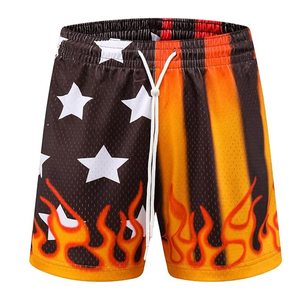 Wholesale Factory Made Men's 100% Polyester Mesh Shorts Rice Holes Regular Fit Custom All Over Sublimation Gym Shorts for Men - Product Image 2