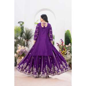 Women's Beautiful <b>Top</b> Plazzo and Fancy Dupatta Set for Parties - Product Image 5