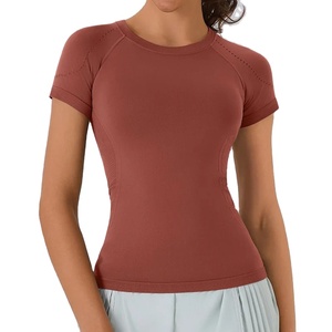 Camiseta Deportiva de Yoga para Mujer, Transpirable, para Fitness, Entrenamiento, Running, Secado Rápido, Manga Corta, para Gimnasio - Product Image 5