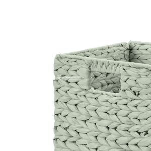 Ensemble de 3 paniers de rangement tissés en jacinthe d'eau de couleur bleu moderne, ensemble de 3 organisateurs de maison, artisanat vietnamien - Product Image 5