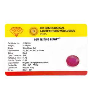 7.3 Carat Natural Red Ruby Loose Gemstone Oval Faceted Cut for Fine Jewelry - Product Image 4