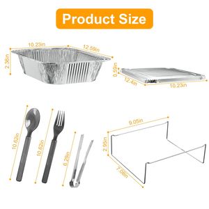 Set da 36 Pezzi di Accessori Monouso per Feste, Coperture per Buffet a Mezza Misura, Utensili e Scaldavivande per Chafing Dish e Buffet - Product Image 4