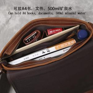 Bolso de Mano de Viaje Ligero y Duradero de Gran Capacidad, Maletín de Cuero Genuino para Portátil de Oficina de 14 Pulgadas para Hombre, LLB-0391 - Product Image 4