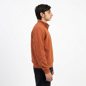 Sweat-shirt personnalisé pour homme à col zippé, en coton premium French Terry, coupe classique, col montant, style streetwear moderne - Product Image 5