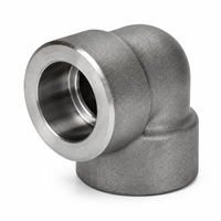 Coudes forgés en acier au carbone, raccord de tuyauterie, coudes à soudure à douille filetée femelle 90 degrés 45 degrés classe 3000 ASTM A105 ANSI 16.11