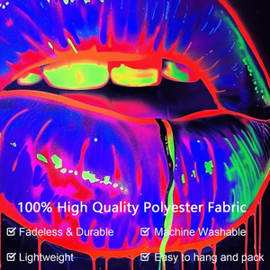 1pc QD_VIVIOS Grande Tapisserie Murale Fluorescente Activée par la Lumière UV/Noire pour Décorations de Fête - Product Image 5