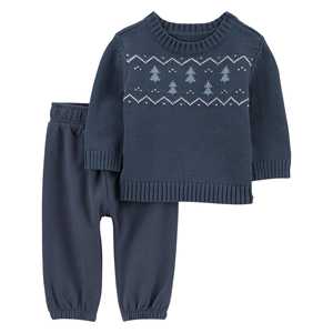 Conjunto de 2 Piezas para Bebé Unisex, Vestidos de Manga Larga y Pantalones Deportivos, Transpirables, Impermeables, Resistentes al Viento, 100% Algodón, Estampado Completo, Invierno - Product Image 2