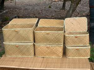 Cesta de Almacenamiento Rectangular Moderna Tejida a Mano con Hilo de Papel Ecológico de Vietchoice, Organizador Floral Trenzado al por Mayor - Product Image 2