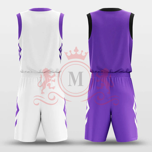 Vêtements de sport modernes pour équipes, avec uniforme de basket-ball léger et réversible, maillot respirant et shorts pour joueurs - Product Image 5