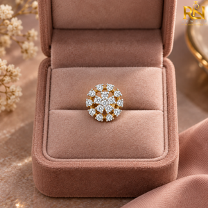 Piercing de nez Mandala ajouré Sovereign avec diamant de laboratoire rond, en or massif 9K 14K 18K, bijoux fins |   Design de nez de mariée de luxe - Product Image 3