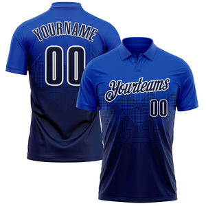 Servicio OEM de Impresión de Camisetas Personalizadas con Forma Cuadrada y Degradado 3D en Azul Marino y Blanco, de Secado Rápido y con Bolsillo - Product Image 1