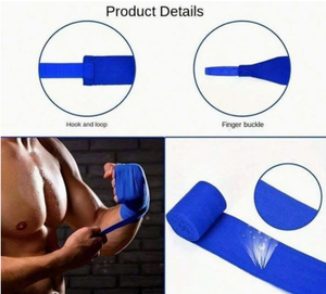 Support de poignet respirant bleu avec fermeture auto-agrippante pour l'entraînement musculaire, sangles de musculation réglables unisexes bleues - Product Image 3