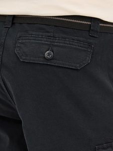 Men's <b>Black</b> Cargo Denim <b>Shorts</b> Mid Waist With Pockets Casual Summer Wear Breathable Woven Fabric Regular Wash - Product Image 3