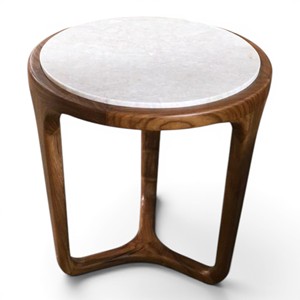 Handmade Minimalist Round Marble <b>Top</b> <b>Solid</b> Teak <b>Wood</b> Side <b>Table</b> Handmade Designer Coffee <b>Table</b> Furniture for Hotel Villa Home - Product Image 1