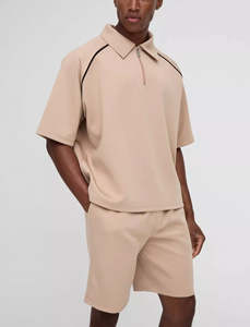 Conjuntos Cortos Estampados para Hombre 2026 al por Mayor, Logotipo Personalizado, 100% Algodón, Conjunto Deportivo de Verano de 2 Piezas, OEM, Camiseta y Pantalones Cortos Casuales - Product Image 2