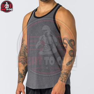 Latest With Black Colored Rib Style O Neck Lightweight Fabric Easy To Wear For Wholesale Rate New Arrival Trendy Fitness <b>Singlet</b> - Product Image 3