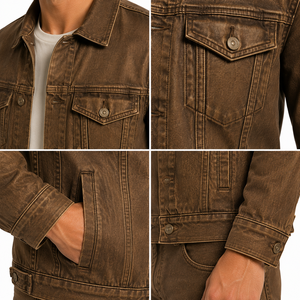 Chaqueta vaquera para hombre con tela vaquera resistente, bolsillos prácticos y silueta clásica para uso casual, viajes y actividades al aire libre. - Product Image 5