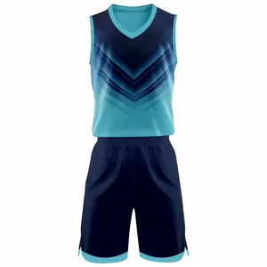 Ensemble de maillot de basket sublimé pour homme, débardeur sans manches à col en V avec short, vêtements de sport respirants pour toutes les saisons - Product Image 1