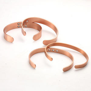 <b>Copper</b> Cuff <b>Bracelet</b> Open Bangle Minimalist Wrist Ring Rose Gold Tone Jewelry Gift - Product Image 4