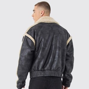 100% Genuine B3 <b>Shearling</b> Leather <b>Jackets</b> Custom Loose Fit Breathable Plus Sze Comfortable Ne Fashion B3 Leather <b>Men's</b> <b>Jackets</b> - Product Image 3