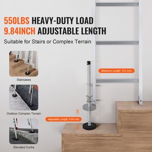 Stabilizzatore per scala in acciaio da 20 pollici, portata 550 libbre, facile da usare, per ponteggi e componenti di scale - Product Image 2