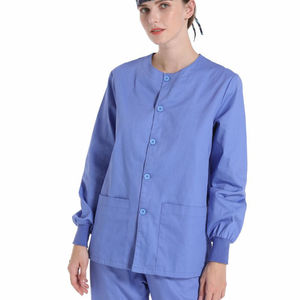Blouse médicale unisexe nouvelle mode à manches longues avec boutons et poches, tissée, pour hôpital, infirmière, médecin, en polyester/rayonne - Product Image 2