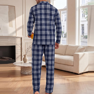 Conjunto de Pijama de Dos Piezas para Hombre, Ropa de Dormir Informal de Color Sólido para Uso Diario, Ropa de Verano para Hombre en Oferta - Product Image 2