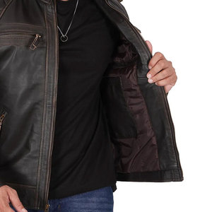 Customized Best Design New Fashion Genuine Leather Made <b>Winter</b> Jackets High Quality 100% Genuine Leather Men's Biker Jacket - Product Image 3