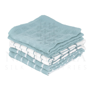 Cotton <b>Towel</b> Set Square Check ered Pattern Skin-Friendly Home Use Woven Pl ain Style <b>White</b> <b>Towels</b> - Product Image 2