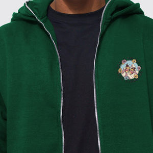 Custom Men's Pullover <b>Hoodies</b> 100% Cotton Embroidered Zipper-Up Loose Fit Eco-Friendly OEM Service Made in Pakistan - Product Image 2