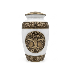 Urnas de Cremación para Adultos de Latón con Diseño de Árbol Grabado, Acabado en Mármol Rojo Pulido, Duraderas y Personalizables, para Cenizas Humanas, 200 Pulgadas Cúbicas - Product Image 4
