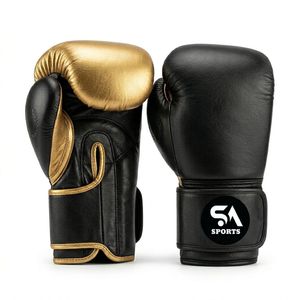 Metallic Gold and Black Luxury Style Professional Shock Dispersing Gym SA Sports Boxing Gloves - Product Image 1