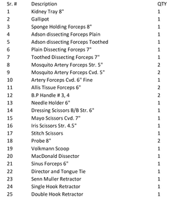 Juego de Instrumentos Manuales para Excisión de Heridas Ariston de Alta Calidad, Juego de Instrumentos de Acero Inoxidable Alemán de Clase II - Product Image 5