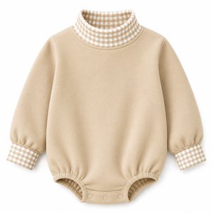 Ropa Infantil al por Mayor de Fábrica: Pelele de Bebé con Hombros Caídos, Estampado, de Algodón Orgánico, Tallas Grandes, Estilo Urbano - Product Image 1