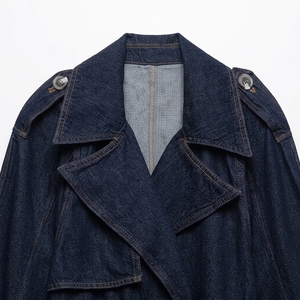 Veste en jean pour femme, design personnalisé, boutons sur le devant, look tendance, style streetwear, 100% coton, coupe décontractée, tendance - Product Image 5