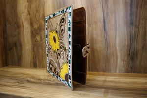 Tooled Leather Portfolio Organizer Portfolio <b>A4</b> Customized Leather Document Portfolio <b>File</b> - Product Image 5