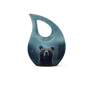 Urna Funeraria Moderna de Aluminio Blanca en Forma de Lágrima con Cruz para Cenizas Humanas de Adultos - Product Image 2