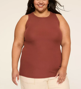 Camiseta sin mangas de algodón acanalado multicolor OEM para mujer, camisetas sin mangas de algodón de alta calidad, tejido de punto acanalado con etiqueta privada - Product Image 3