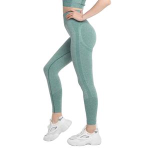 Custom Best Price Professional Design Women Yoga <b>Leggings</b> Breathable Anti-Bacterial <b>Seamless</b> Knitted Mid Waist Full Length - Product Image 1