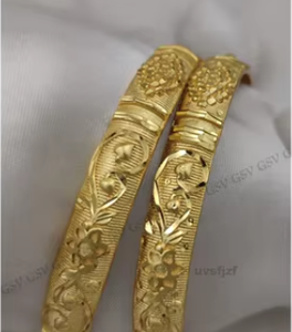 Dos juegos de brazaletes chapados en oro tradicional de diseñador para mujer, conjunto de ropa festiva polaca de un gramo para boda y fiesta - Product Image 2
