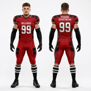 Custom Orange <b>Navy</b> American Football Uniform Polyester Sublimation Jersey Pants with Contrast Shoulder Panels - Product Image 6