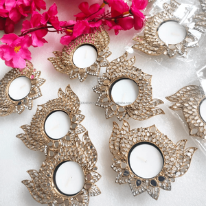 <b>Mirror</b> Tealight <b>Candle</b> <b>Holder</b> Wedding Decoration Tealight Diwali Return Gift Diya Home Decor Housewarming Favor Table Top Decor - Product Image 3