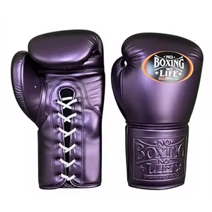 No Boxing No Life Purple PU Leather <b>Lace</b>-Up Boxing Gloves Adult Training Gear Breathable Full Finger - Product Image 5