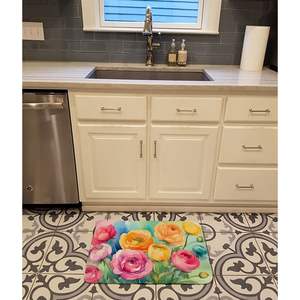 Alfombra de baño de espuma viscoelástica de acuarela Ranunculus, alfombra de cocina antifatiga lavable a máquina, cojín, Alfombra de cocina cómoda - Product Image 2