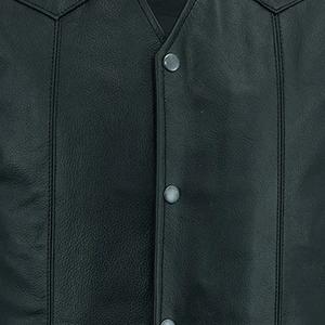 Chaleco de Cuero 100% Original para Hombre, Precio Razonable, Chaleco de Cuero Negro de Alta Calidad, Chaqueta sin Mangas para Motocicleta CP-MLV-02 - Product Image 5