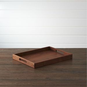 Handmade Antique Wooden Serving Tray Set <b>Rustic</b> Carved Rectangular Decorative Nesting Trays with Handles for Home <b>Coffee</b> <b>Table</b> - Product Image 2
