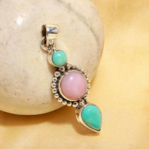 Ensemble de pendentifs en laiton avec pierre précieuse turquoise Arizona pour enfants, bijoux fantaisie avec placage argent antique et matériaux en vrac - Product Image 1